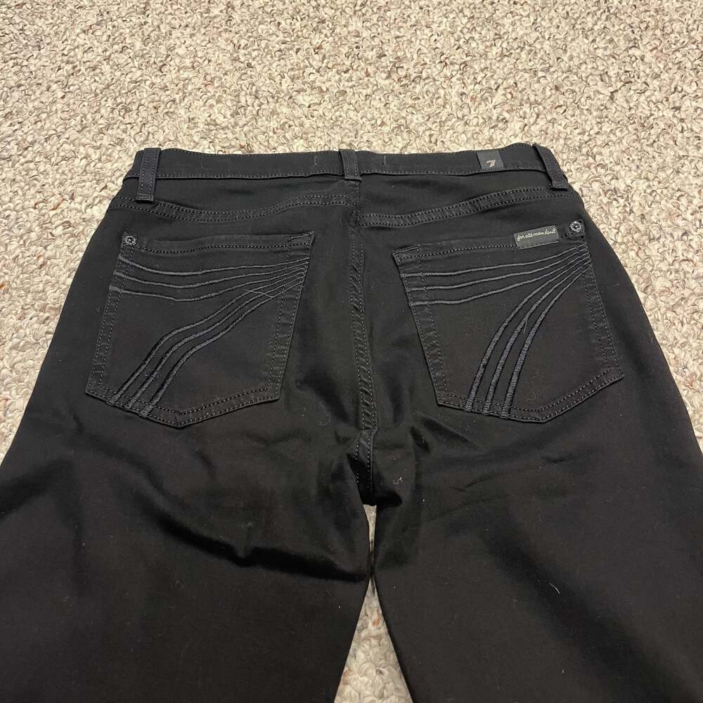 7 For All Mankind Dojo Jeans 28 Flare Black Denim Classic Casual Grunge